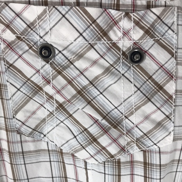 American Rag  Short Sleeve Plaid Western Style Shirt size L - Picture 8 of 10